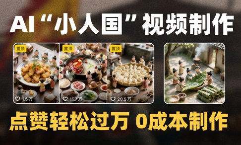 爆款1000W+播放微缩景观迷你小人国AI视频0成本制作全流程教学-来友网创