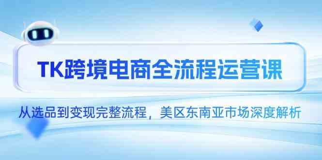 TK跨境电商全流程运营课，从选品到变现完整流程，美区东南亚市场深度解析-来友网创