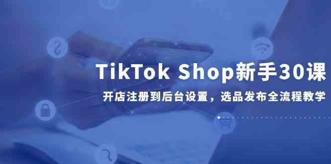 TikTok Shop新手30课，开店注册到后台设置，选品发布全流程教学-来友网创