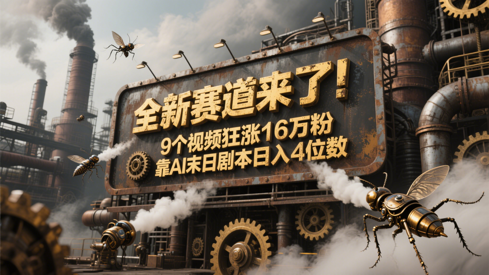 全新赛道来了！9个视频狂涨16万粉，靠AI末日剧本日入4位数，评论区爆肝追更！-来友网创