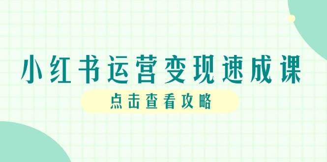 小红书运营变现速成课，账号搭建到暴力起号，个人IP全流程指南-来友网创