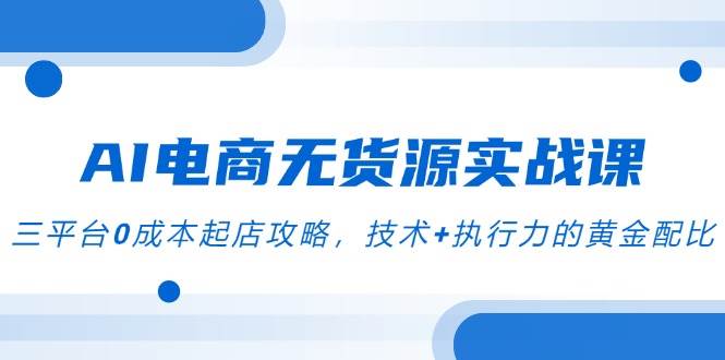 （14982期）AI电商无货源实战课，三平台0成本起店攻略，技术+执行力的黄金配比-来友网创