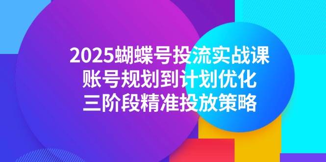 （14987期）2025蝴蝶号投流实战课，账号规划到计划优化，三阶段精准投放策略-来友网创