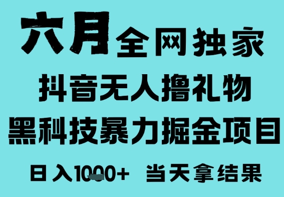 25年6月高爆抖音无人直播最新撸音浪掘金项目，门槛低小白可做，无脑日入1k，可矩阵放大【揭秘】-来友网创