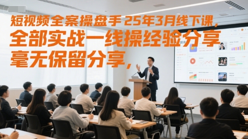 短视频全案操盘手25年3月线下课，全部实战一线操盘手经验分享，毫无保留分享，全是干货-来友网创