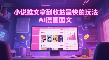 小说推文拿到收益最快的玩法，AI漫画图文-来友网创