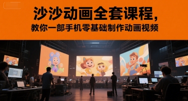 沙沙动画全套课程，教你一部手机零基础制作动画视频-来友网创