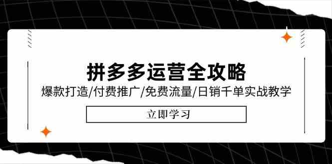 拼多多运营全攻略，爆款打造/付费推广/免费流量/日销千单实战教学/6月更新-来友网创