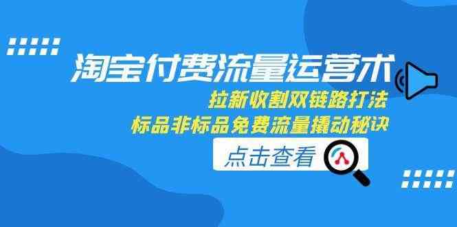 淘宝付费流量运营术，拉新收割双链路打法，标品非标品免费流量撬动秘诀-来友网创
